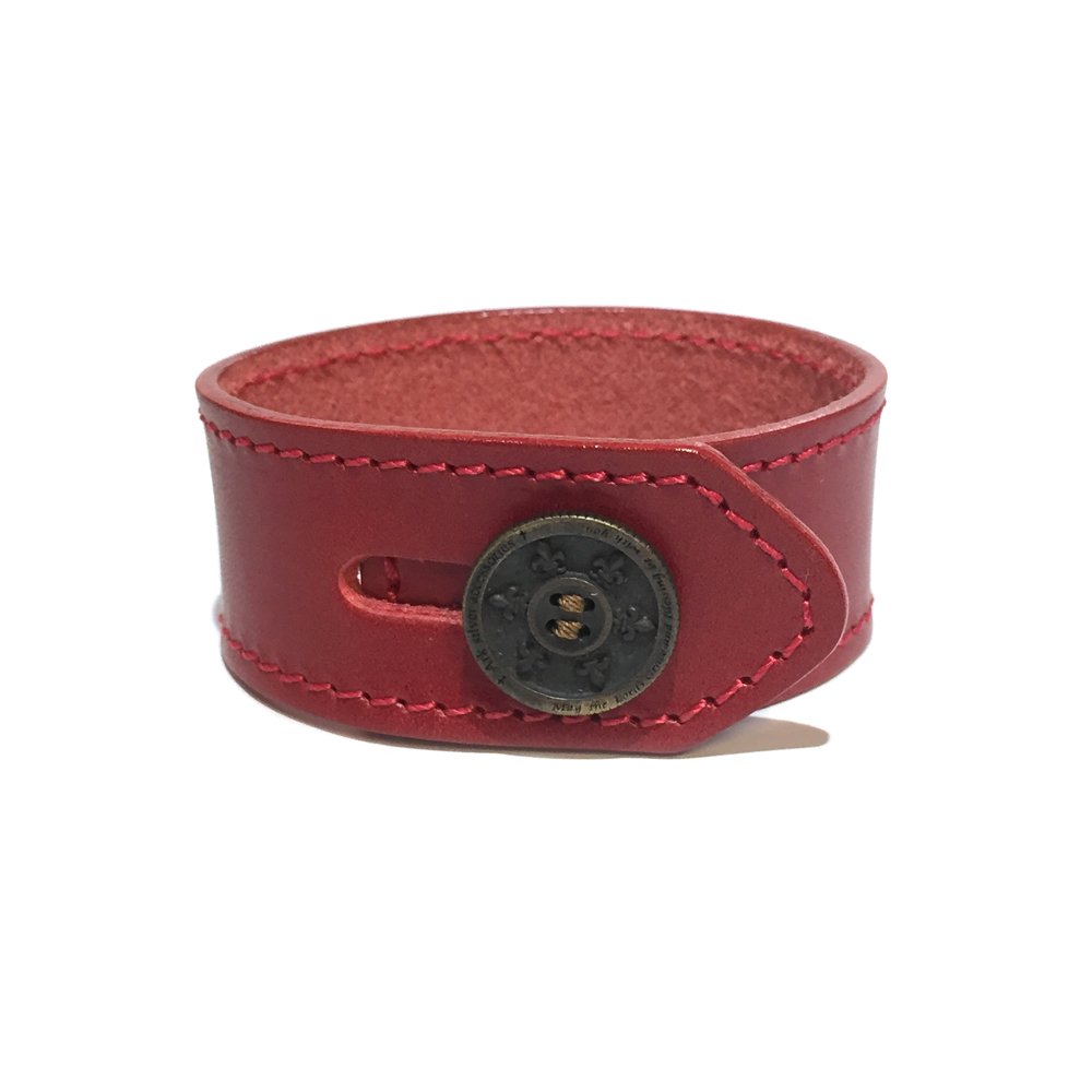 レザーブレスレット] lily button single bracelet (red)アーク